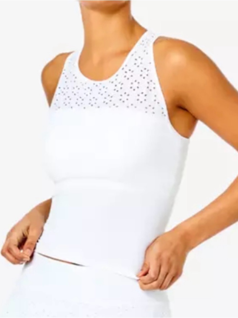 Lilly Pulitzer White Eyelet Racerback Tank